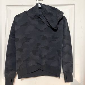 Girls Black Camouflage Sweatshirt Hoodie Size Large